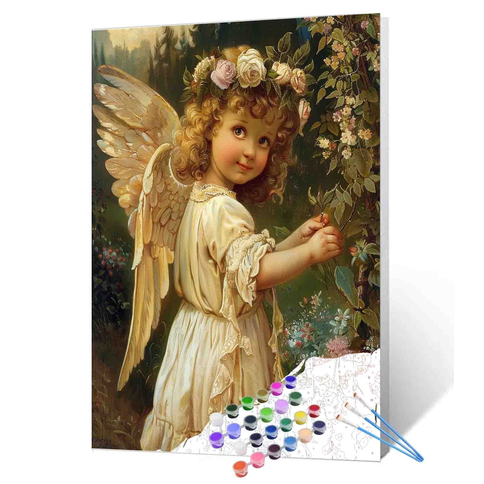 tucocoo-paint-by-numbers-garden-angel-golden-wings-malen-nach-zahlen-40x50 image 1
