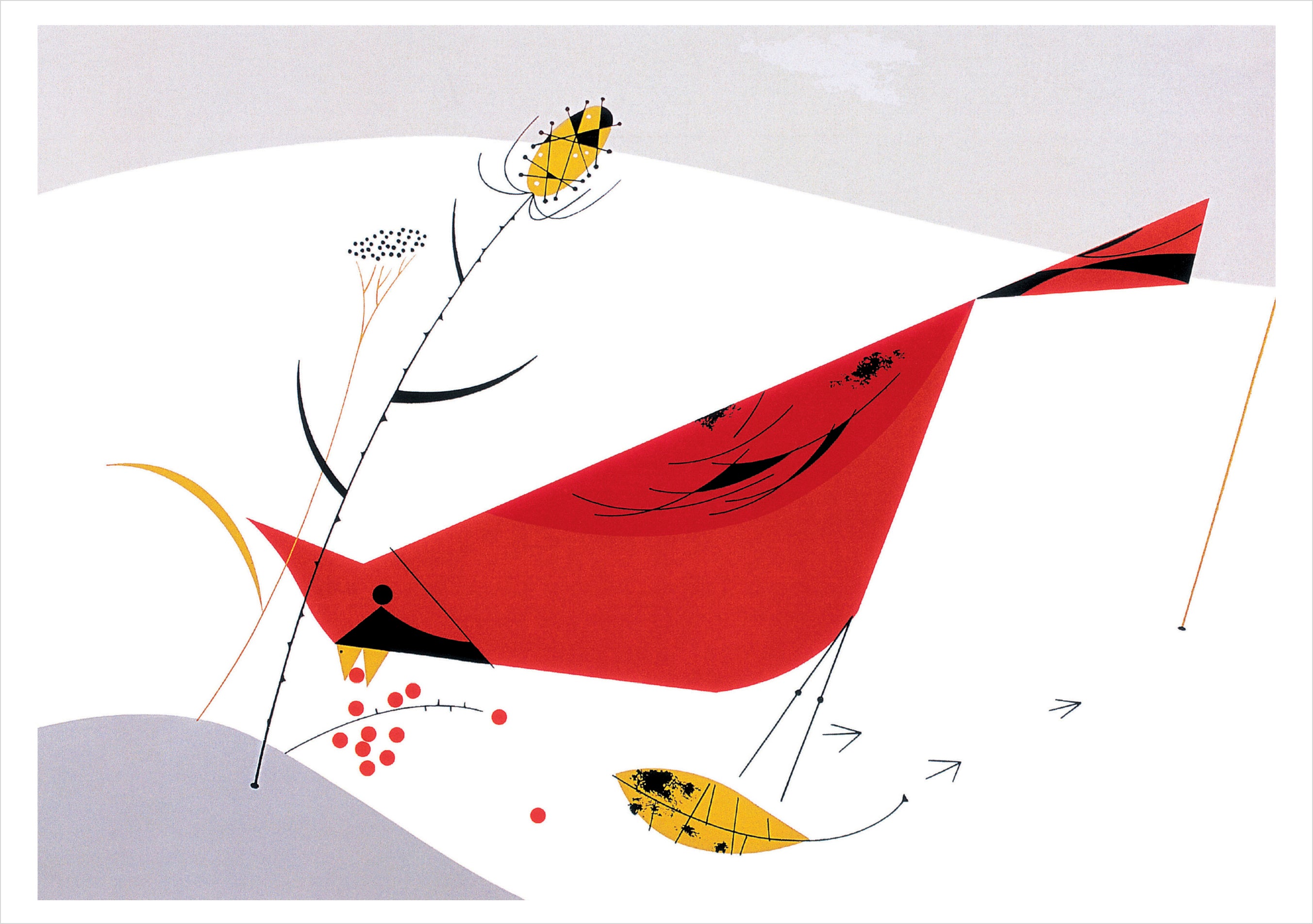 pomegranate-charley-harper-birds-weihnachtskarten-set-v-gel image 5