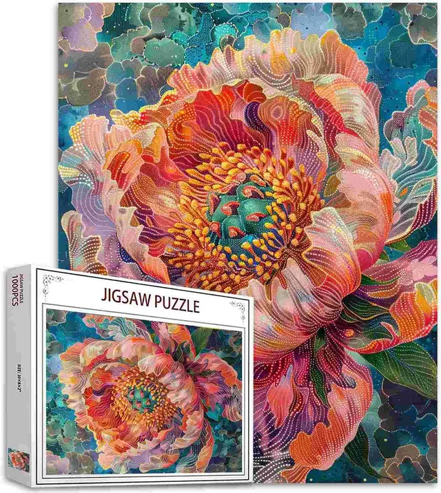 tucocoo-vibrant-peony-flower-puzzle-1000-teile-pfingstrose image 1