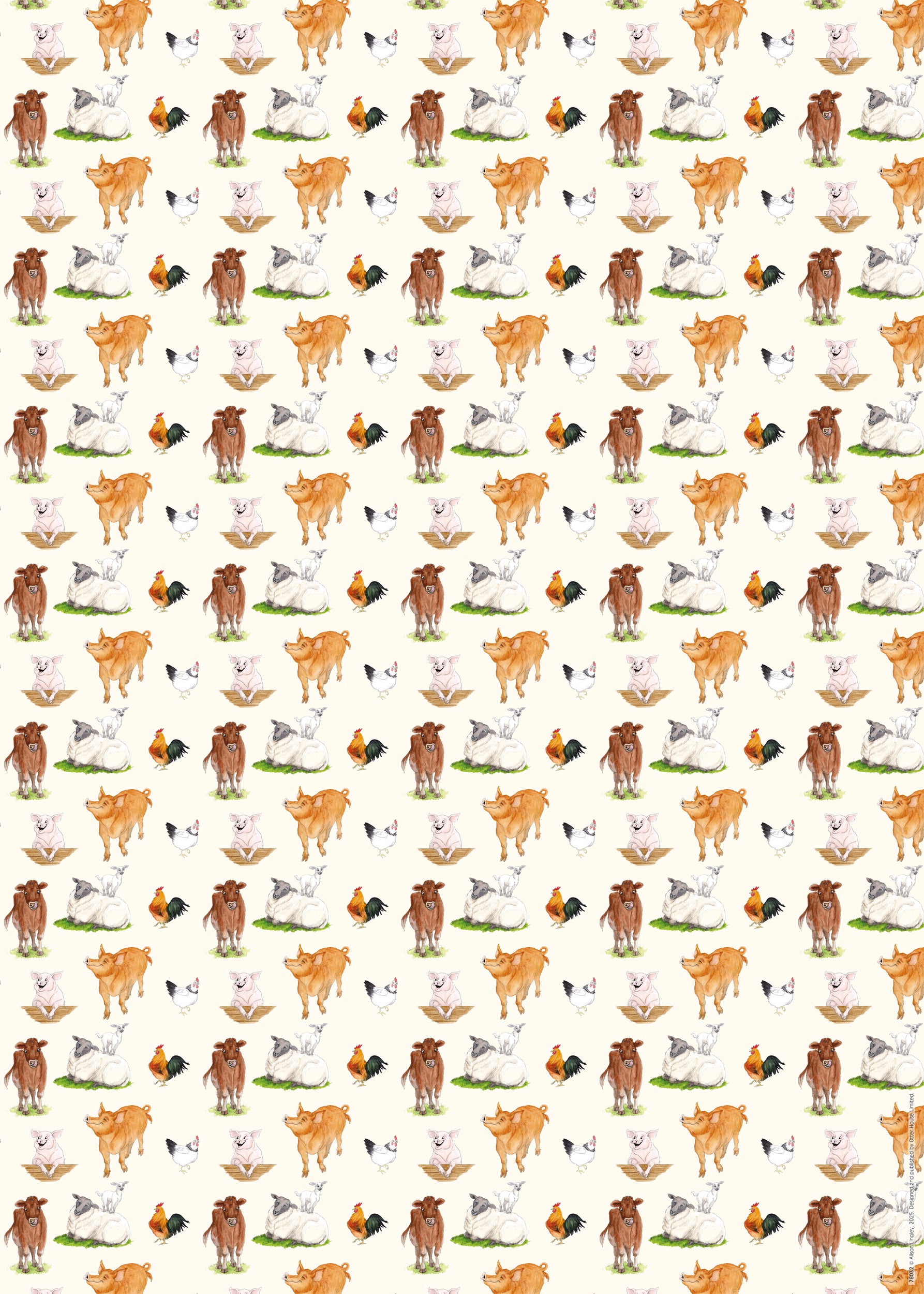 otter-house-alison-s-animals-geschenkpapier-farm-2-bogen-tags image 2
