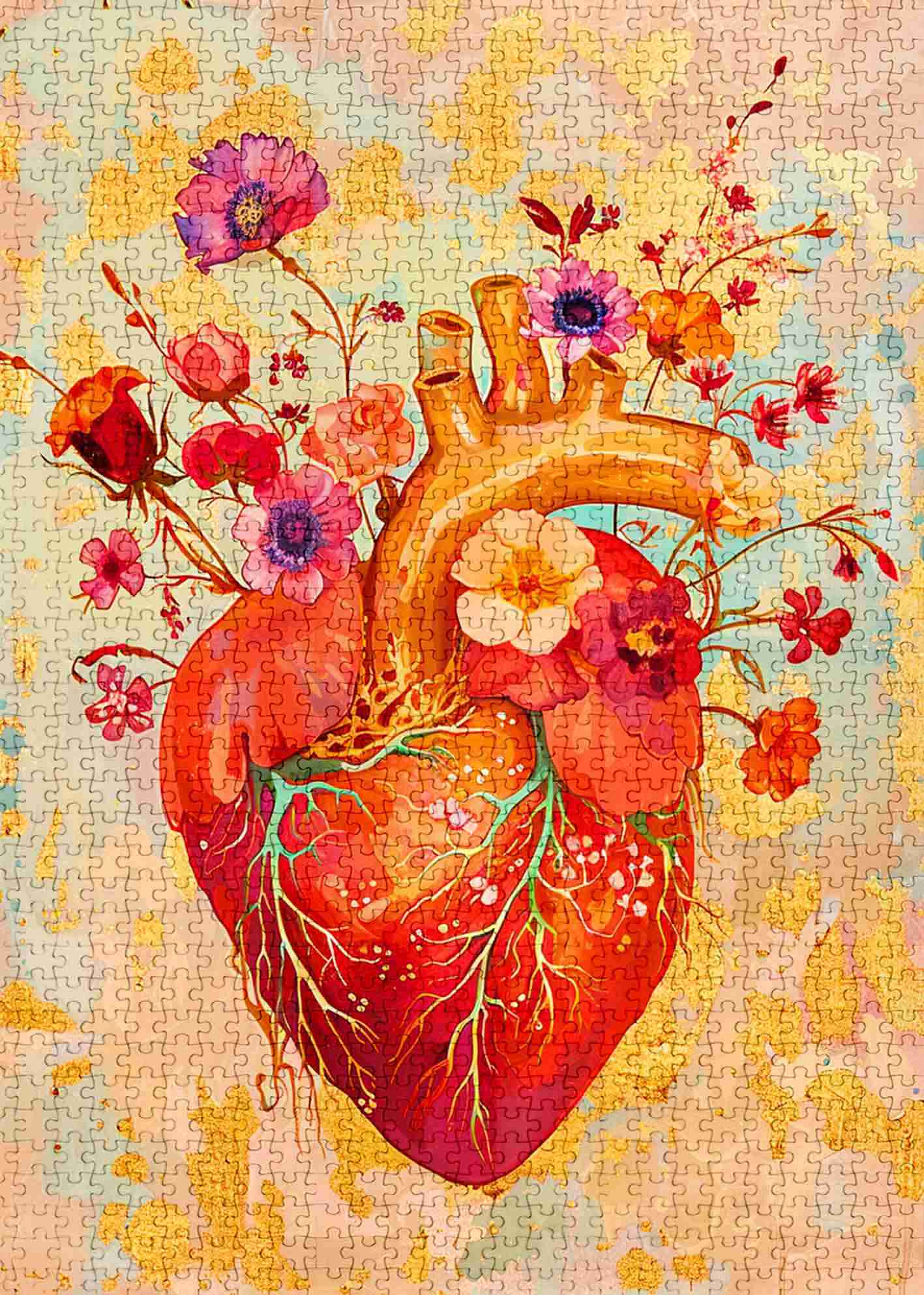 tucocoo-floral-anatomical-heart-puzzle-1000-teile-herz image 2