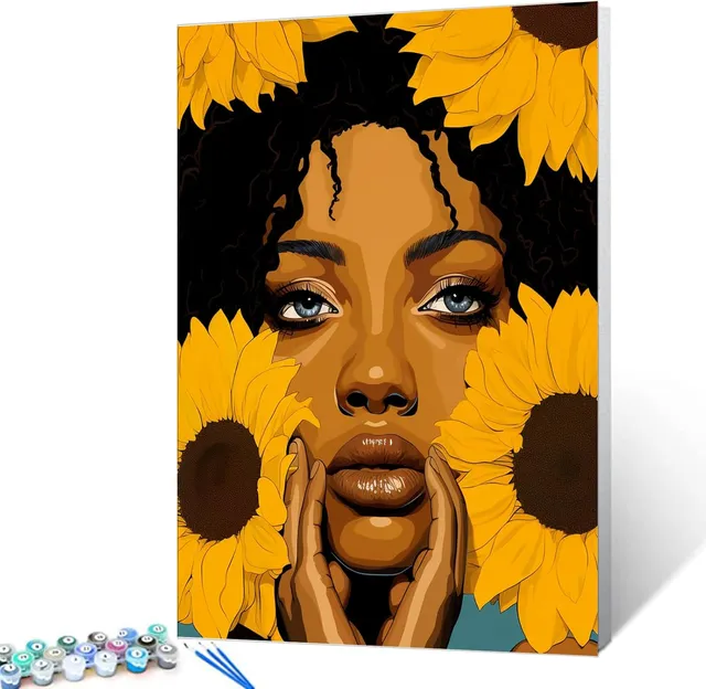 tucocoo-african-american-sunflowers-malen-nach-zahlen-40x50 image 1