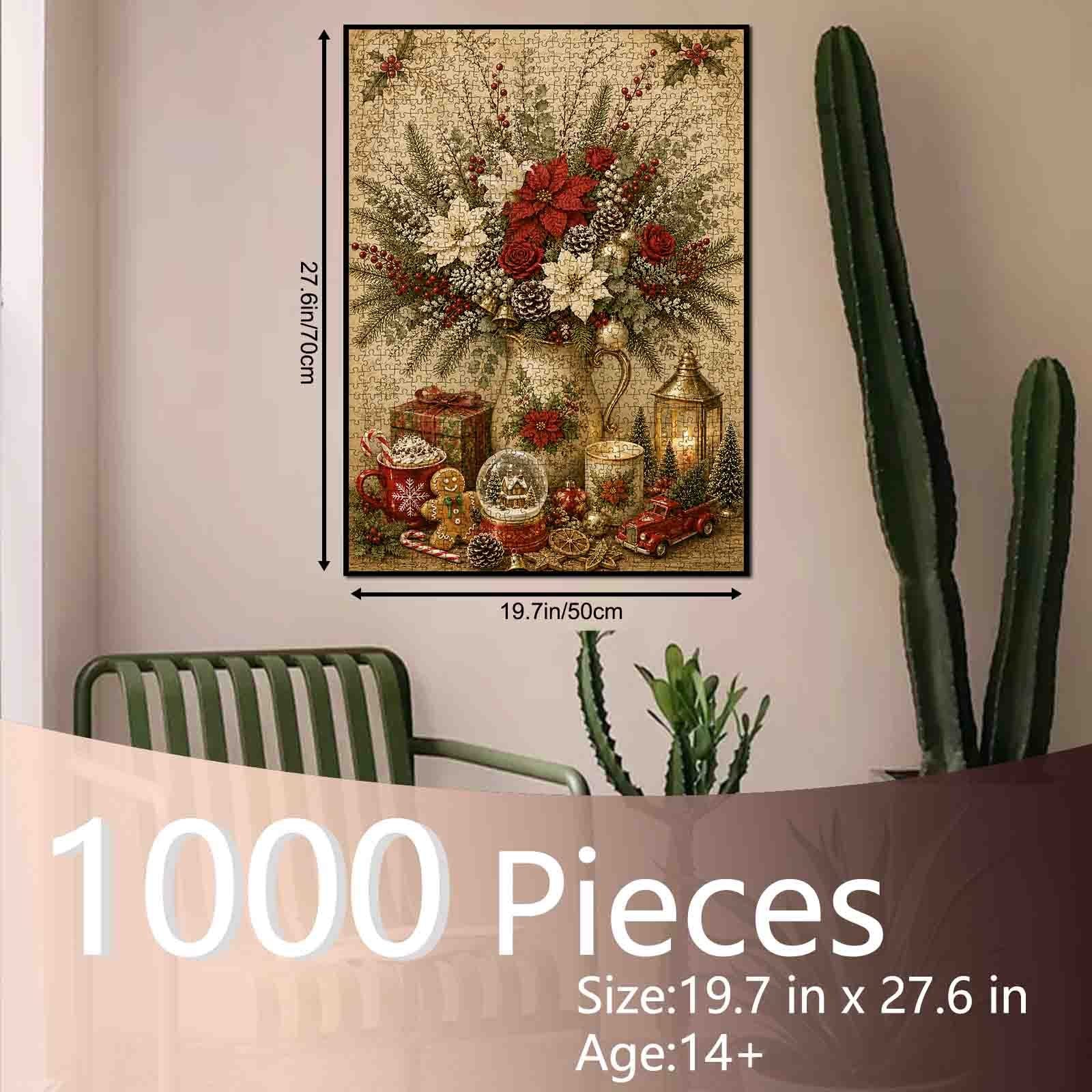 tucocoo-vintage-christmas-floral-arrangement-puzzle-1000-teile image 5
