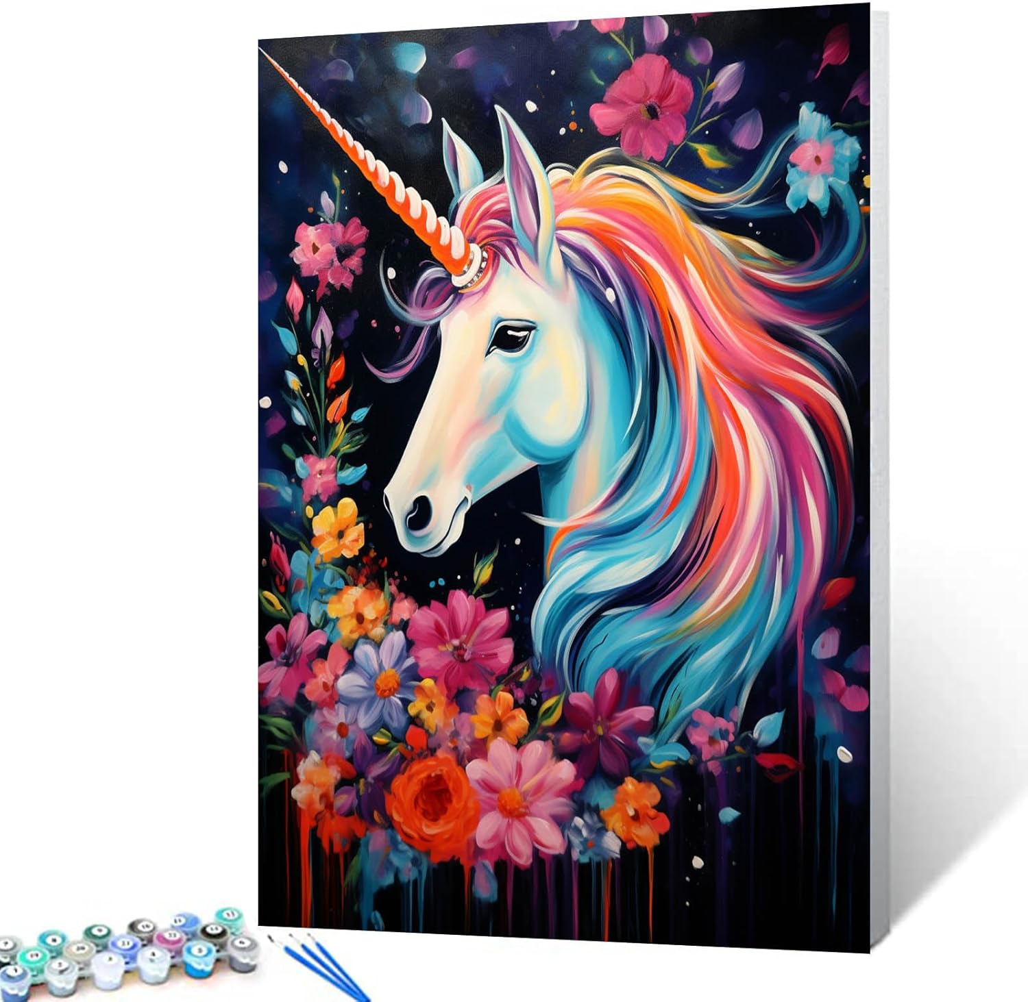 tucocoo-paint-by-numbers-einhorn-mit-blumen-malen-nach-zahlen-40x50 image 1