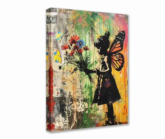 tucocoo-canvas-fairy-girl-with-flowers-leinwandbild-30x40-gerahmt image 1