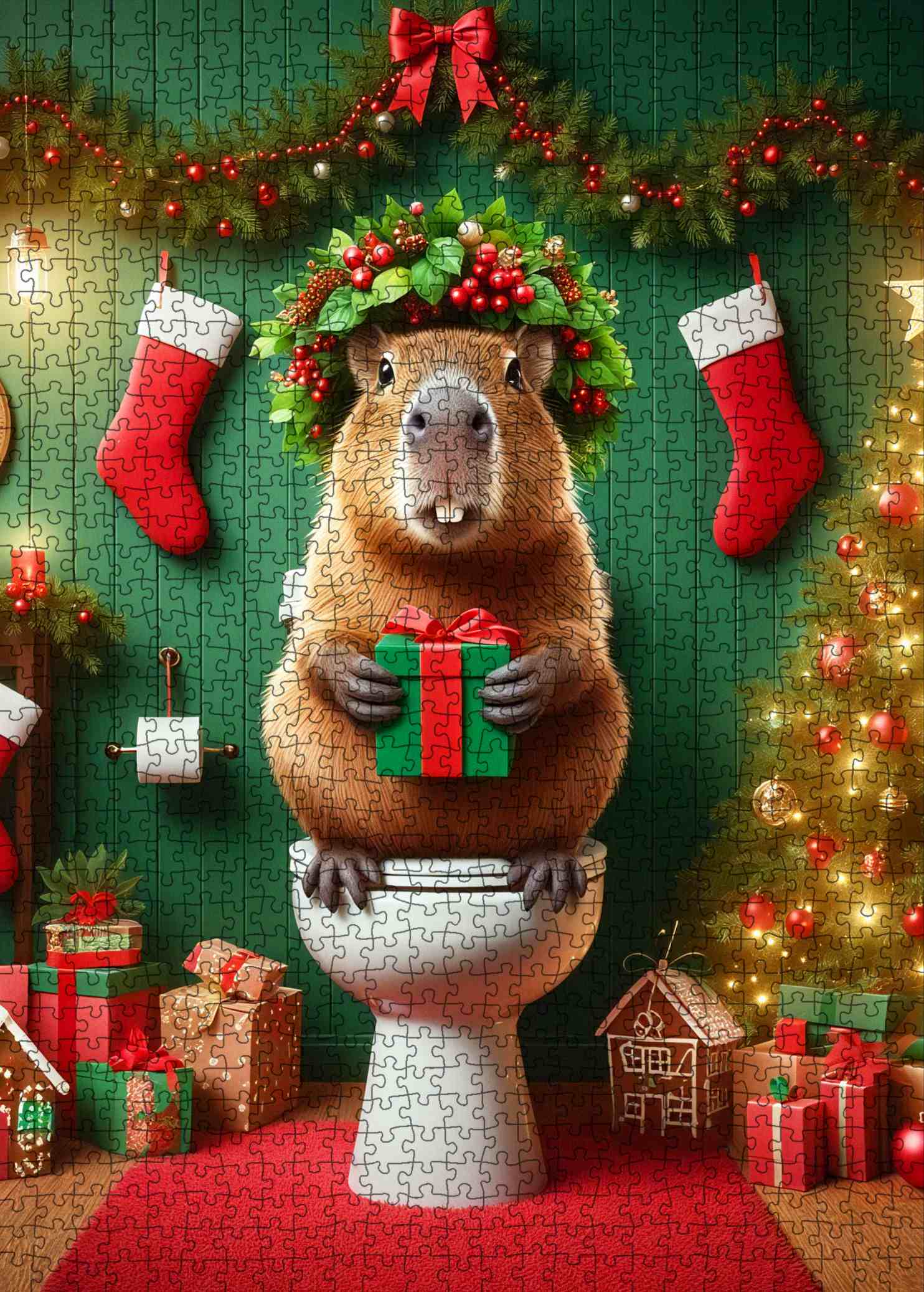 tucocoo-christmas-gift-guardian-puzzle-1000-teile-biber image 2