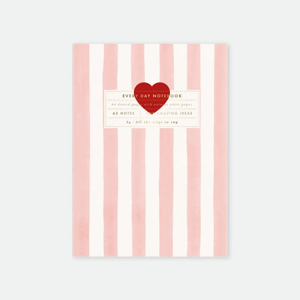 all-the-ways-to-say-pink-stripes-notebook-a5-herz-gold image 1