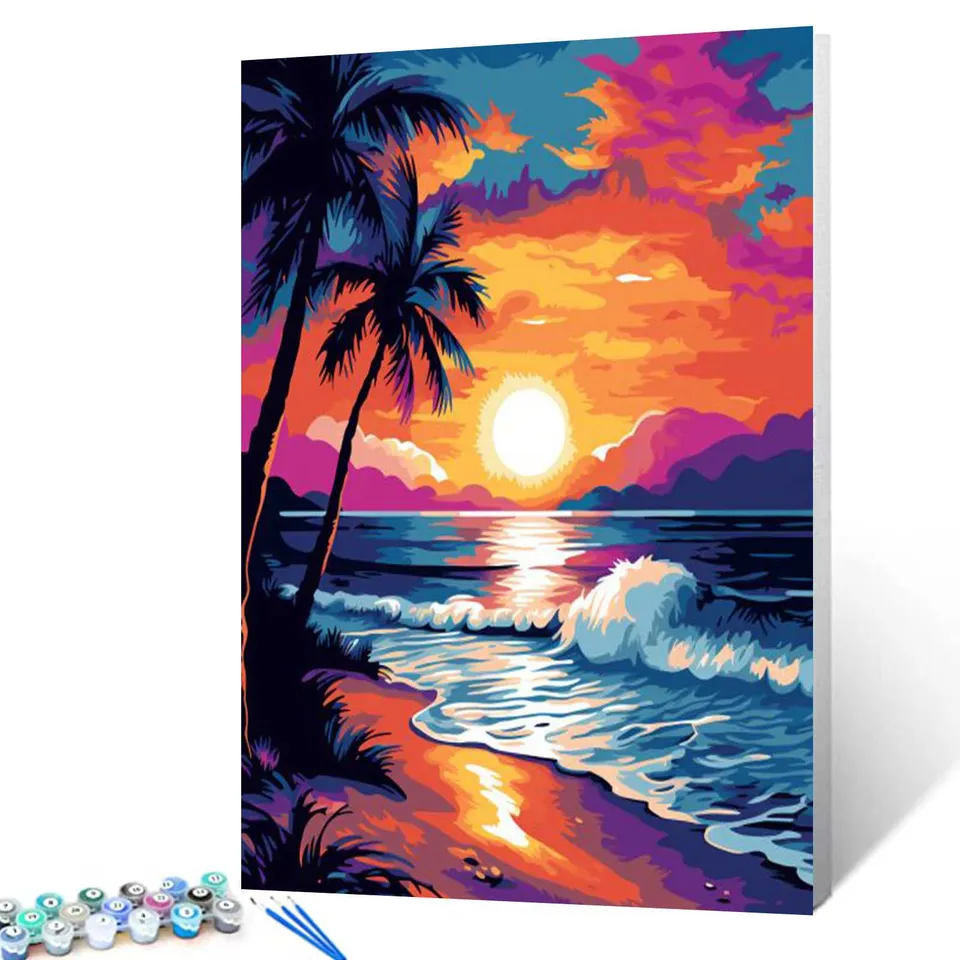 tucocoo-tropical-sunset-beach-malen-nach-zahlen-40x50cm image 1
