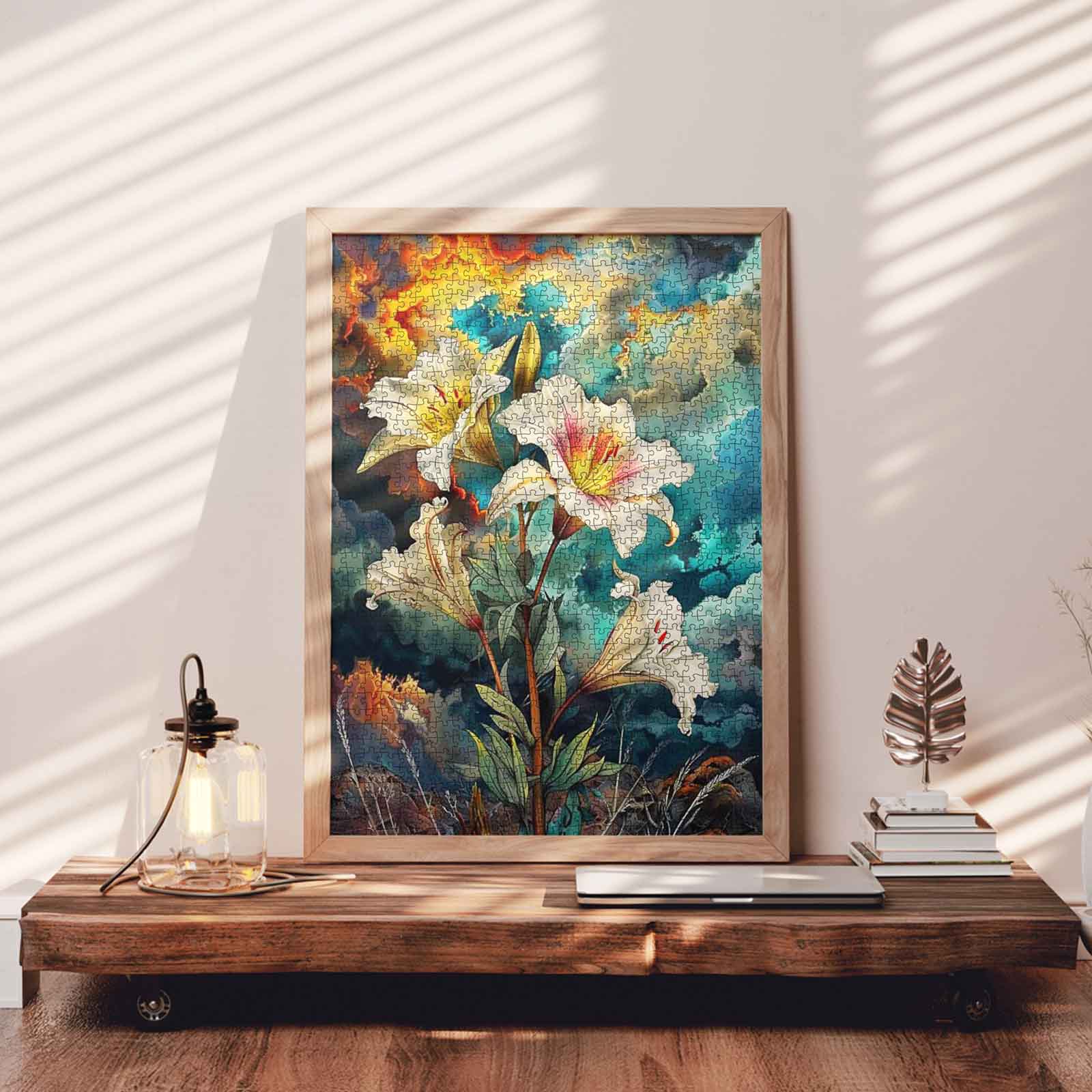 tucocoo-burning-sky-white-lily-puzzle-1000-teile-blumen image 3