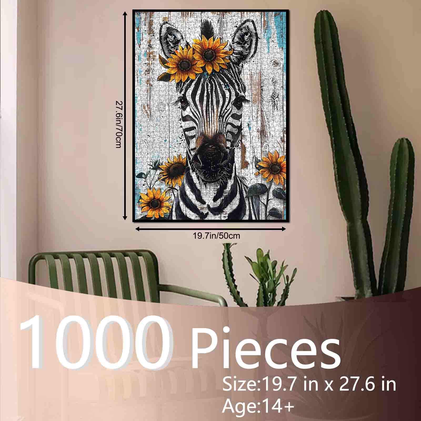 tucocoo-zebra-with-sunflowers-puzzle-1000-teile-zebra image 5