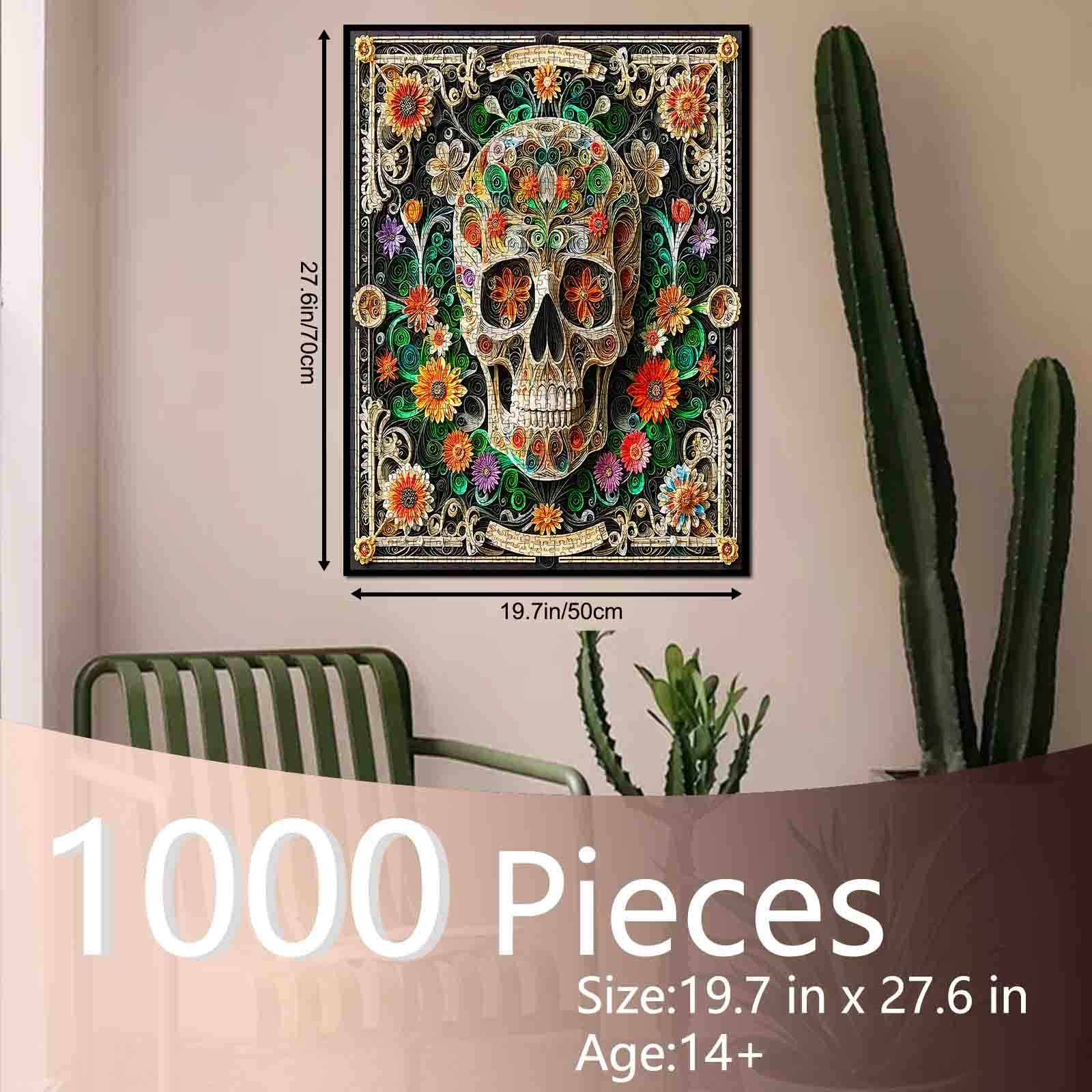 tucocoo-floral-scroll-skull-puzzle-1000-teile-totenkopf image 5