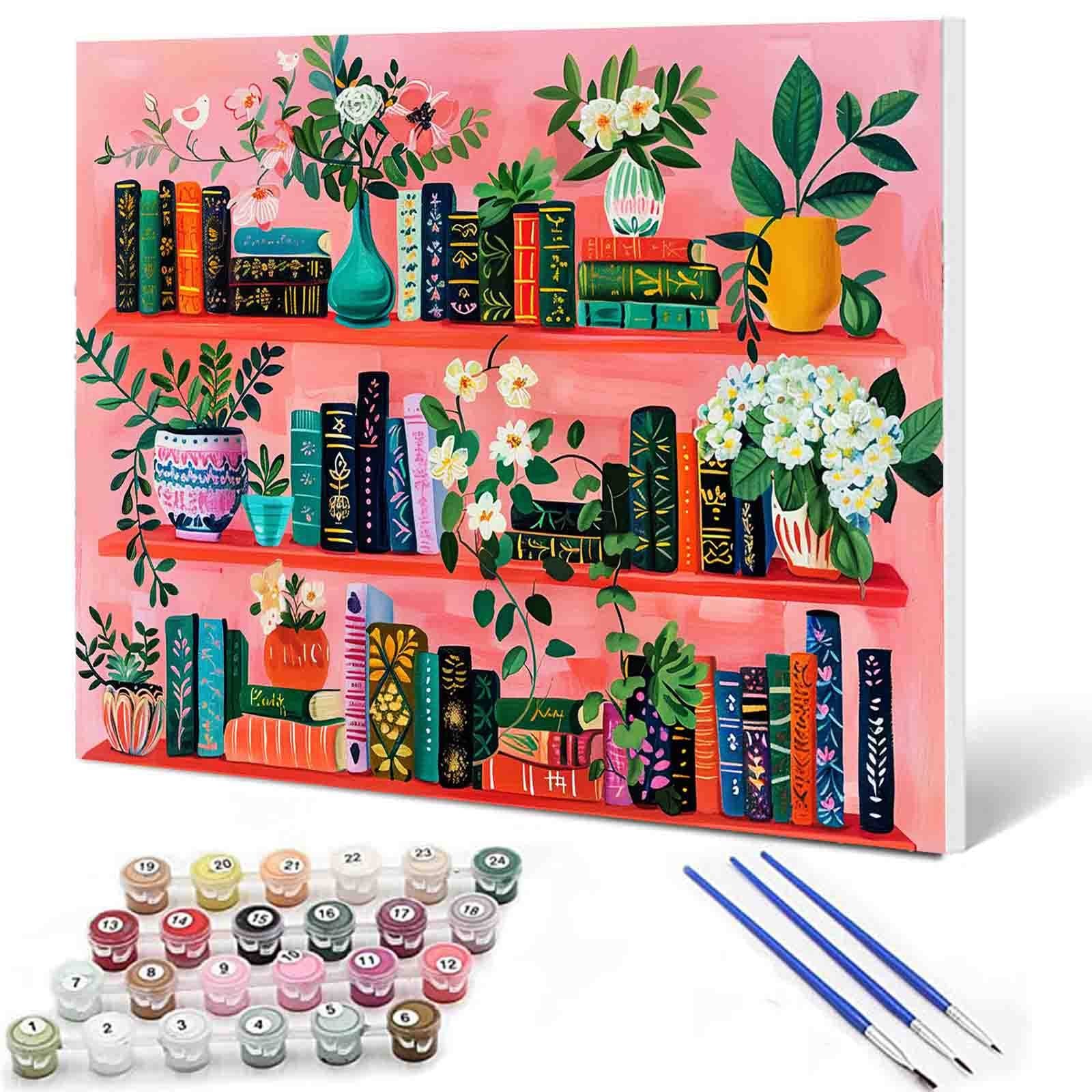 tucocoo-pink-shelves-flowers-malen-nach-zahlen-40x50-ohne-rahmen image 1