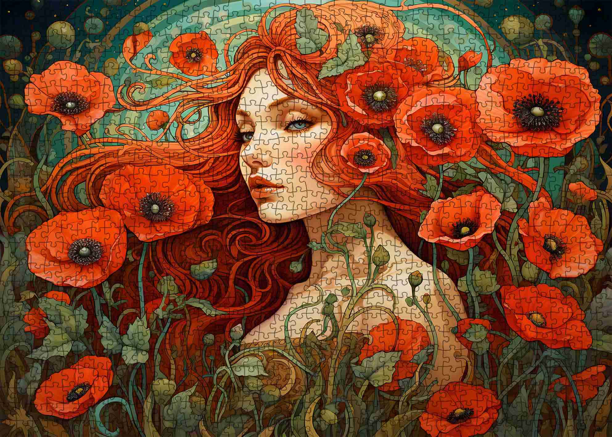 tucocoo-scarlet-muse-puzzle-1000-teile-mohnfeld image 2