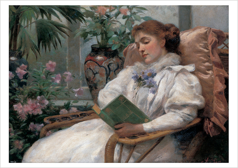 pomegranate-reading-woman-gru-karten-20er-set-leserin image 2