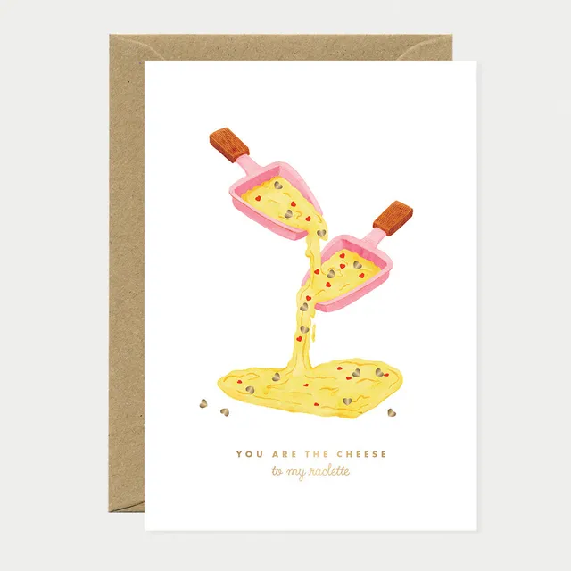 all-the-ways-to-say-cheese-raclette-gru-karte-goldfolie-a6 image 1