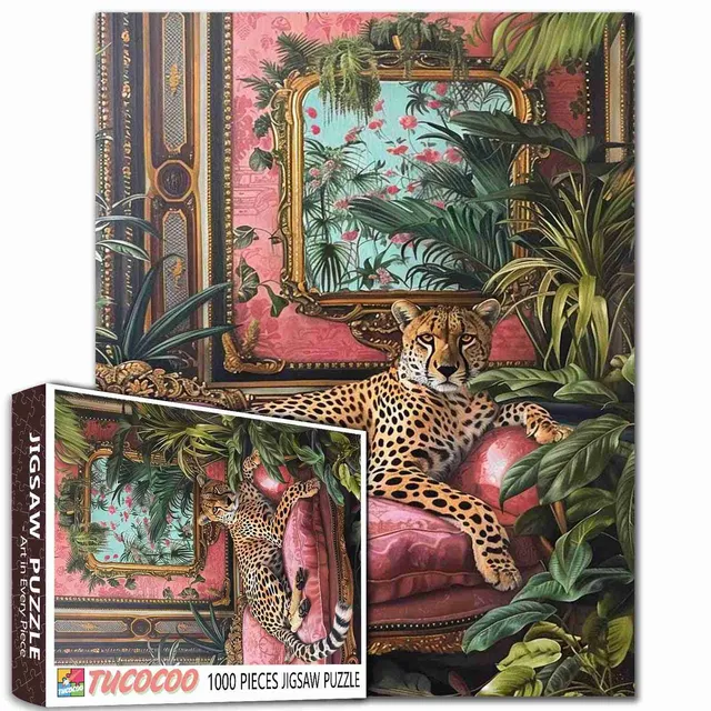 tucocoo-gepard-auf-sofa-puzzle-1000-teile-tiermotiv image 1