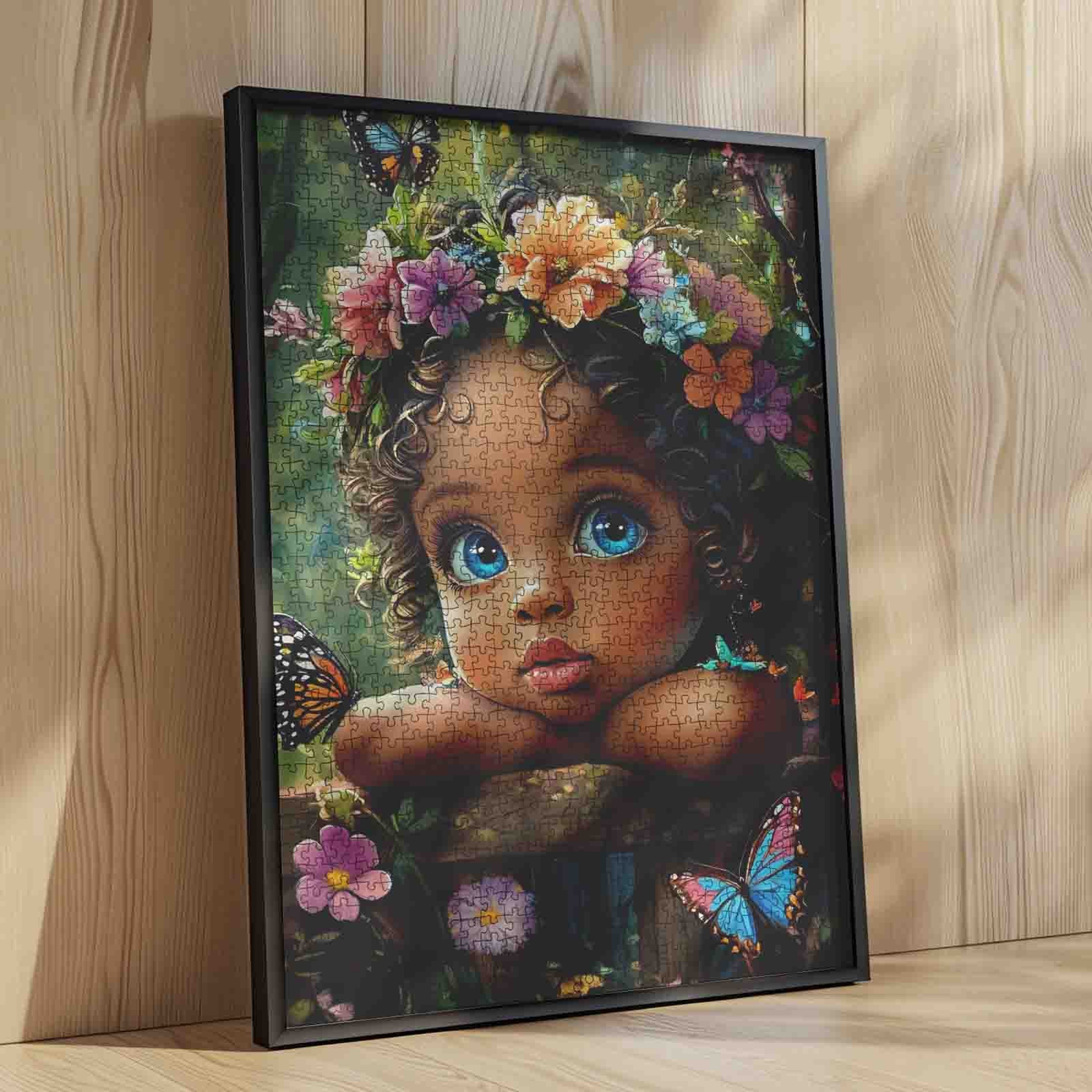 tucocoo-jigsaw-curly-hair-girl-butterfly-garden-puzzle-1000-teile image 4