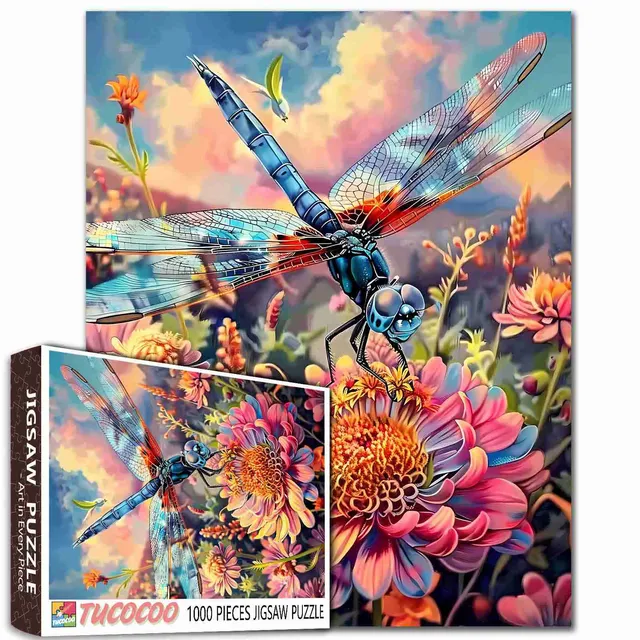 tucocoo-dragonfly-over-wild-blooms-puzzle-1000-teile-natur image 1