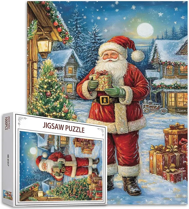 tucocoo-jigsaw-puzzles-santa-claus-with-gifts-puzzle-1000-teile-weihnachten image 1