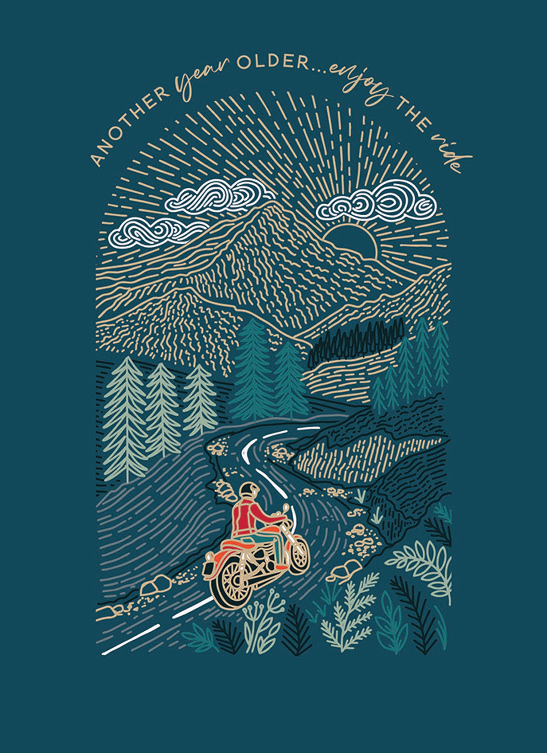 otter-house-elliott-rider-gru-karte-motorrad-geburtstag image 1