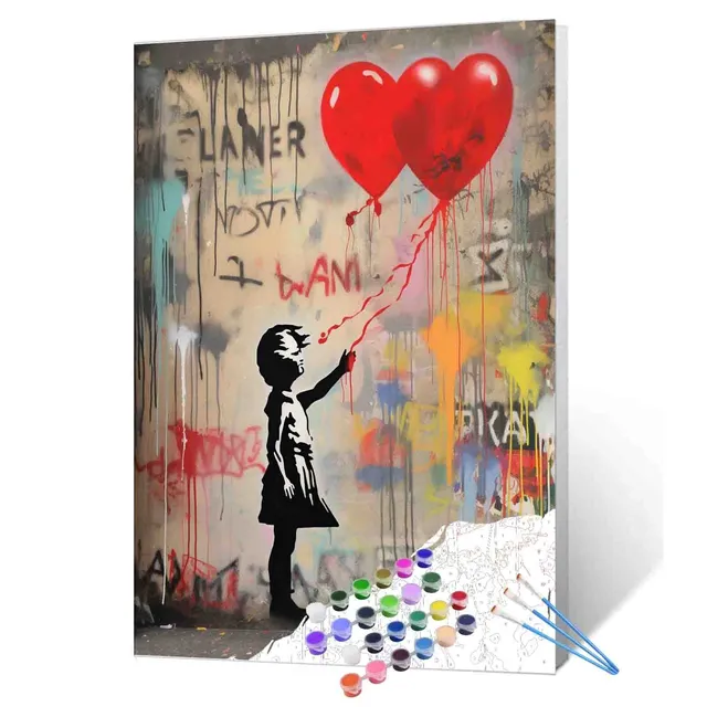 tucocoo-girl-with-two-heart-balloons-malen-nach-zahlen-40x50 image 1