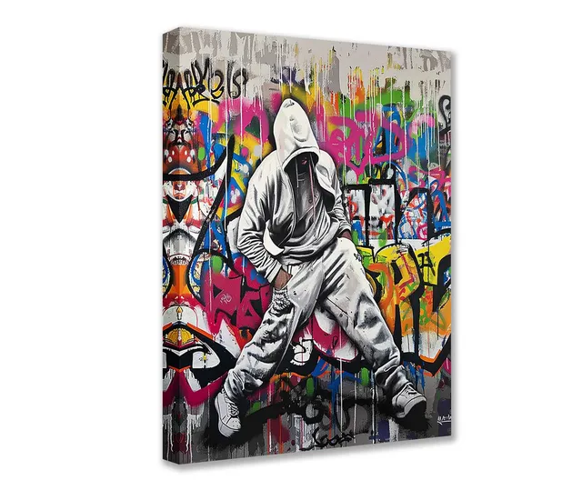 tucocoo-graffiti-hoodie-street-art-leinwandbild-30x40-cm-gerahmt image 1