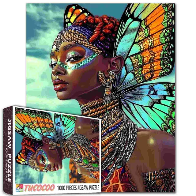 tucocoo-african-goddess-puzzle-1000-teile-schmetterling image 1