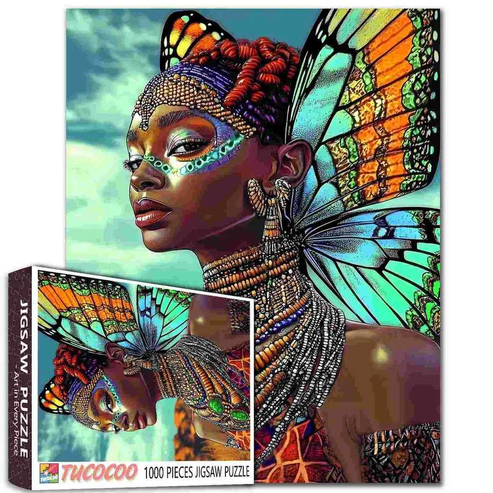 tucocoo-african-goddess-puzzle-1000-teile-schmetterling image 1