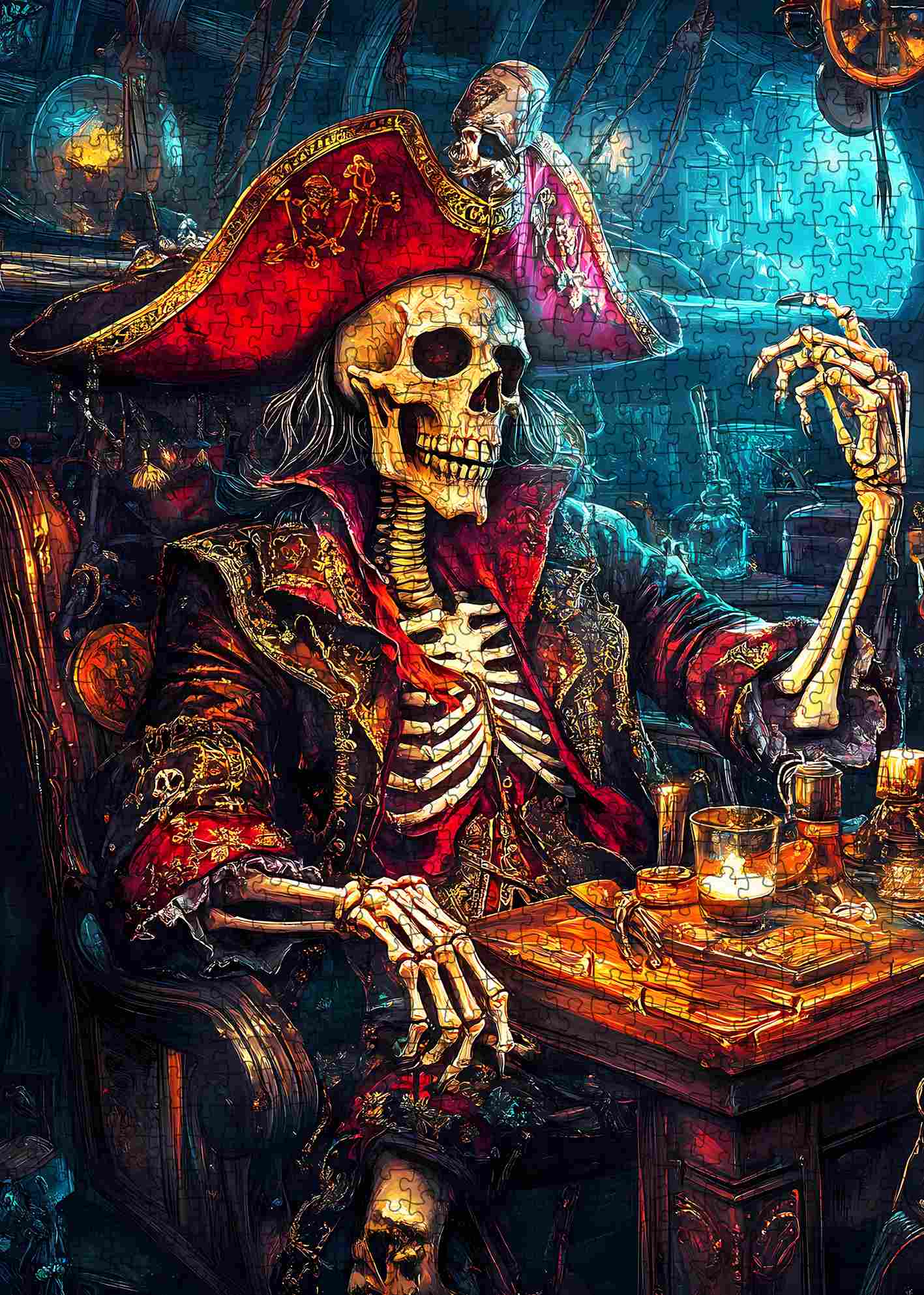 tucocoo-skeleton-pirate-captain-treasure-cabin-puzzle-1000-teile image 2