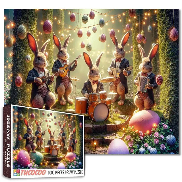 tucocoo-easter-bunny-band-garden-concert-puzzle-1000-teile image 1