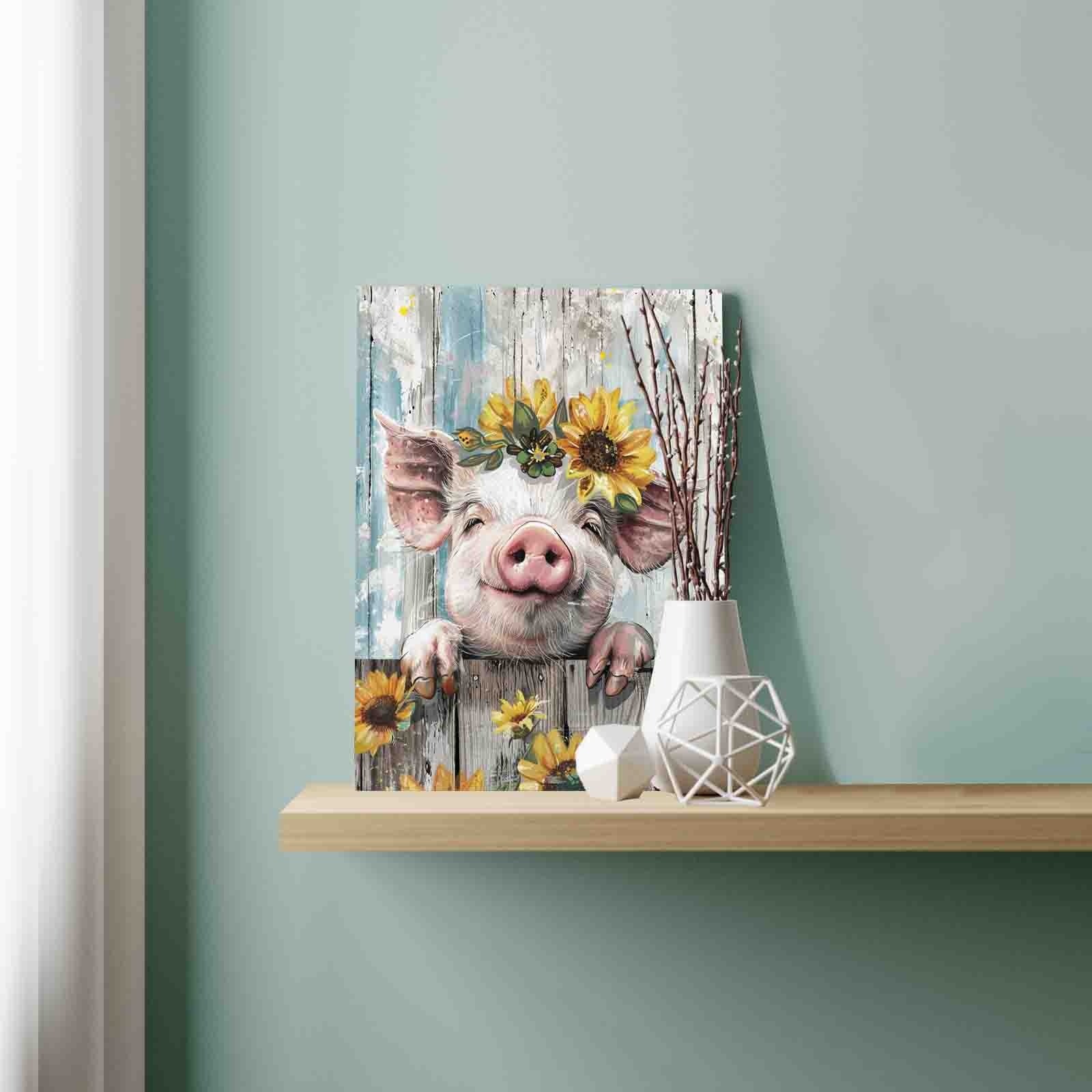tucocoo-sunflower-crown-piglet-malen-nach-zahlen-schwein image 3