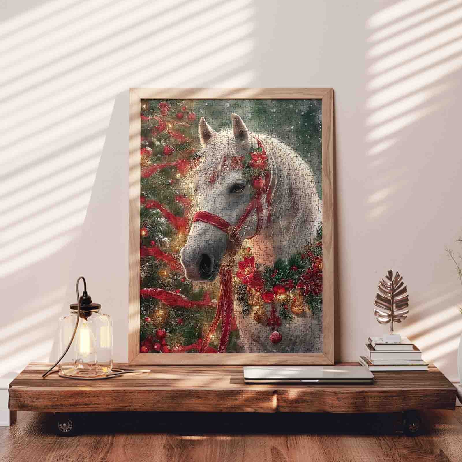 tucocoo-white-horse-christmas-garland-puzzle-1000-teile-weihnachten image 3