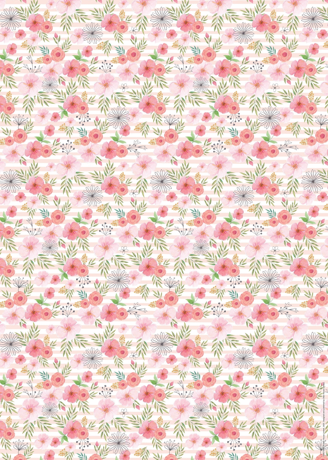otter-house-gift-wrap-geschenkpapier-pink-florals-2-bogen image 2