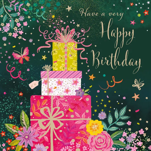 otter-house-confetti-presents-geburtstagskarte-goldfolie image 1