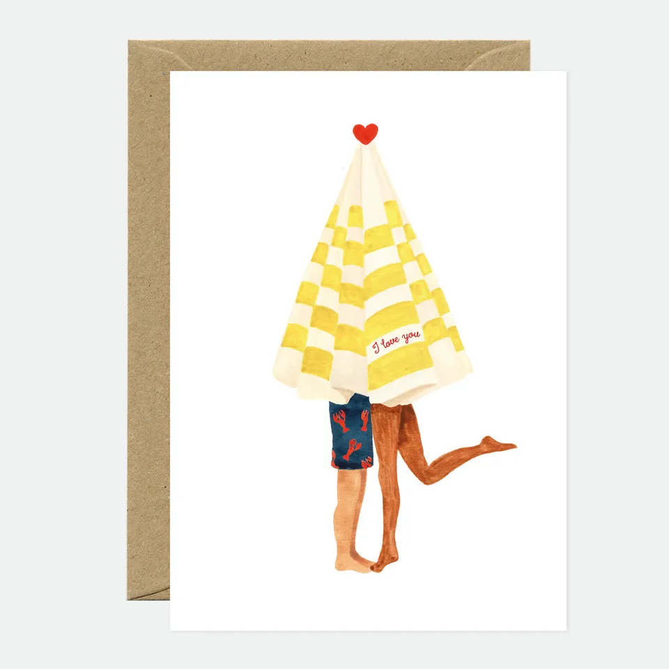all-the-ways-to-say-greeting-cards-beach-umbrella-liebeskarte-a6 image 1
