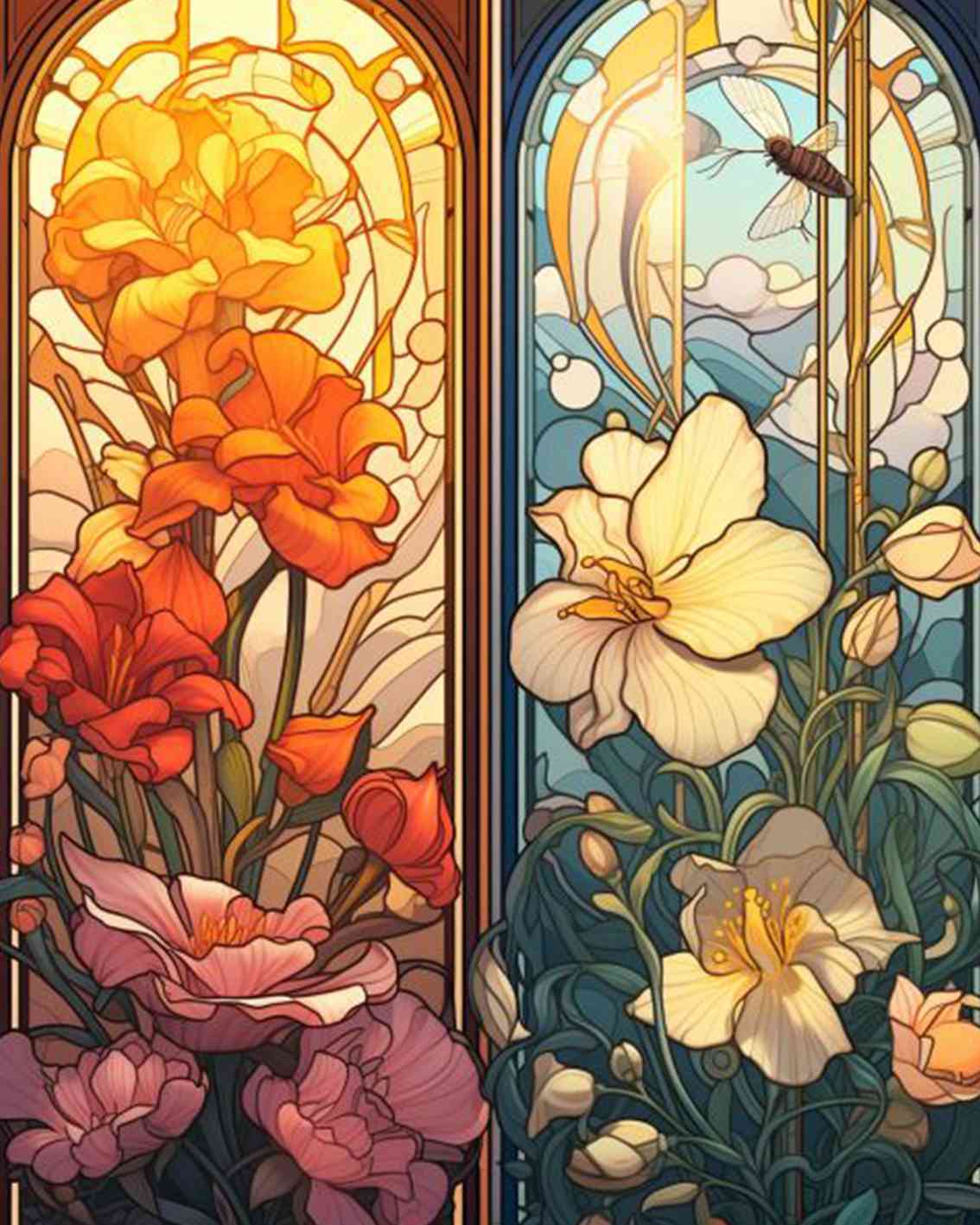tucocoo-paint-by-numbers-stained-glass-floral-panels-malen-nach-zahlen image 2