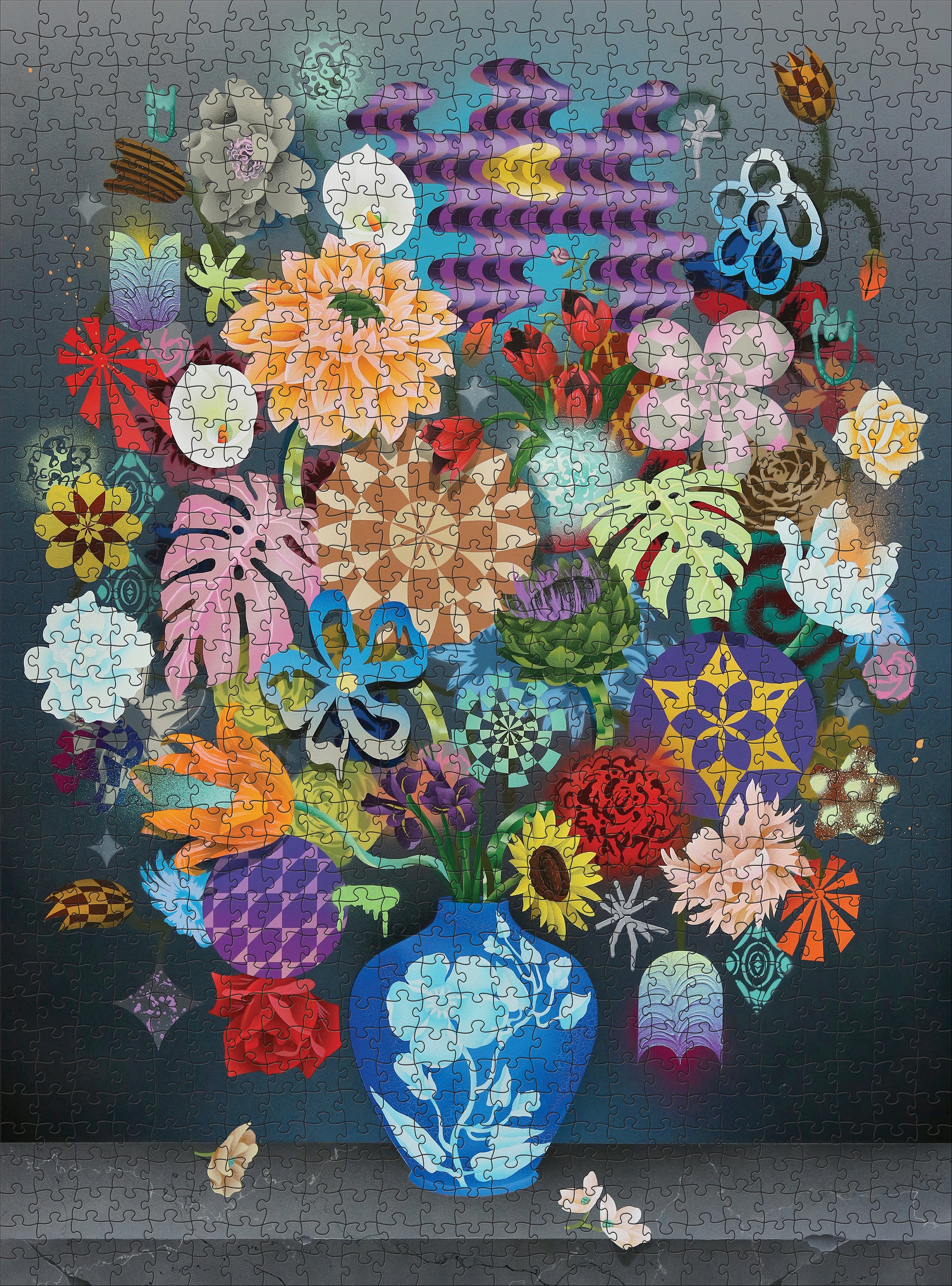 pomegranate-casey-gray-still-life-puzzle-1000-teile-blumen image 2