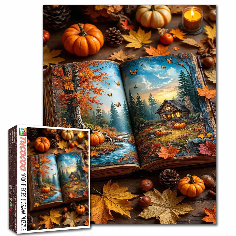 tucocoo-autumn-cabin-puzzle-1000-teile-herbst image 1