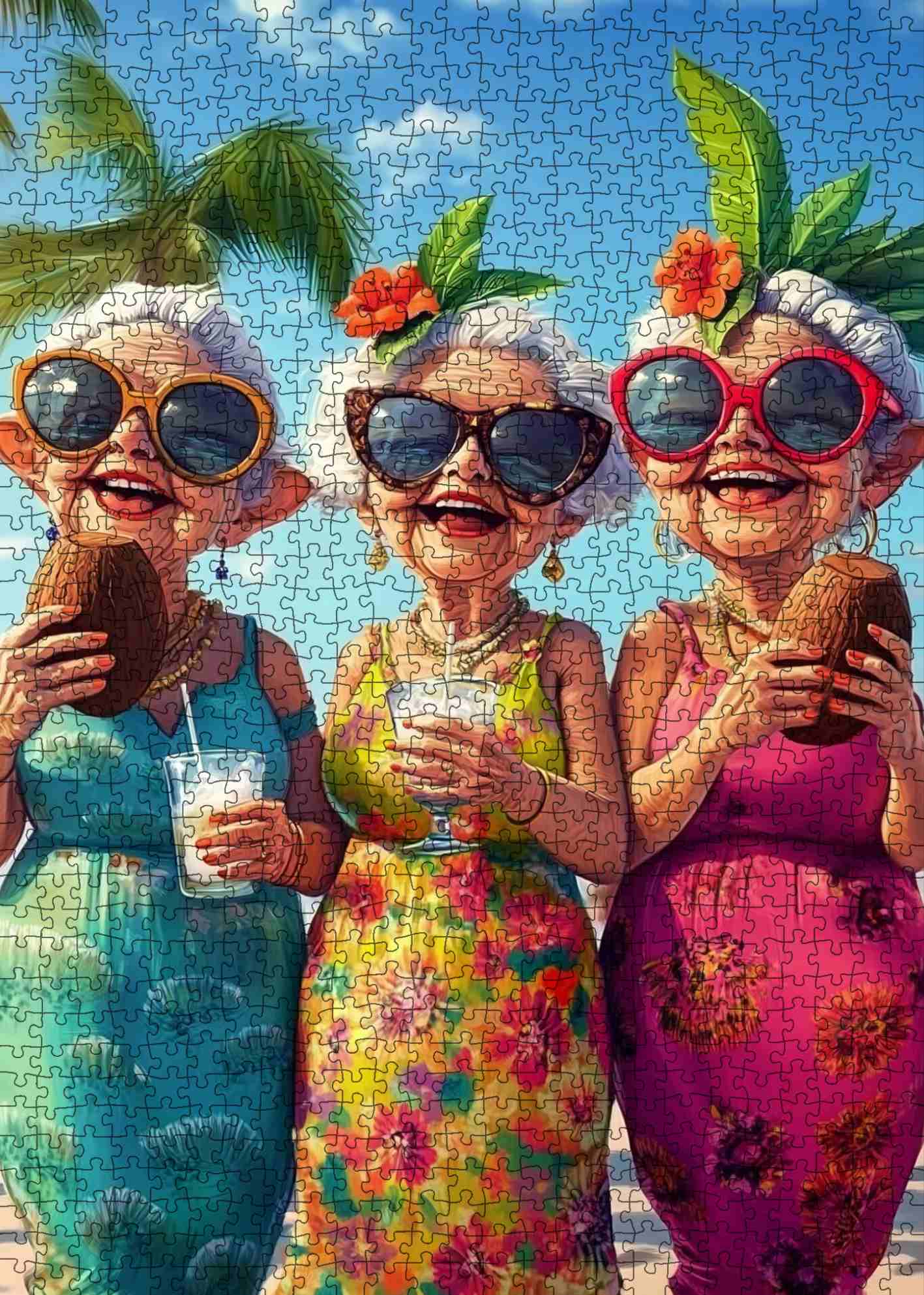 tucocoo-jigsaw-puzzles-tropical-ladies-puzzle-1000-teile-strand image 2