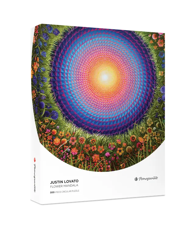 pomegranate-justin-lovato-flower-mandala-500-teile-puzzle-rund image 1