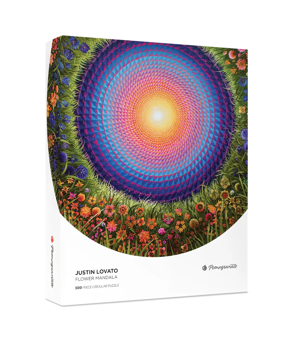 pomegranate-justin-lovato-flower-mandala-500-teile-puzzle-rund image 1