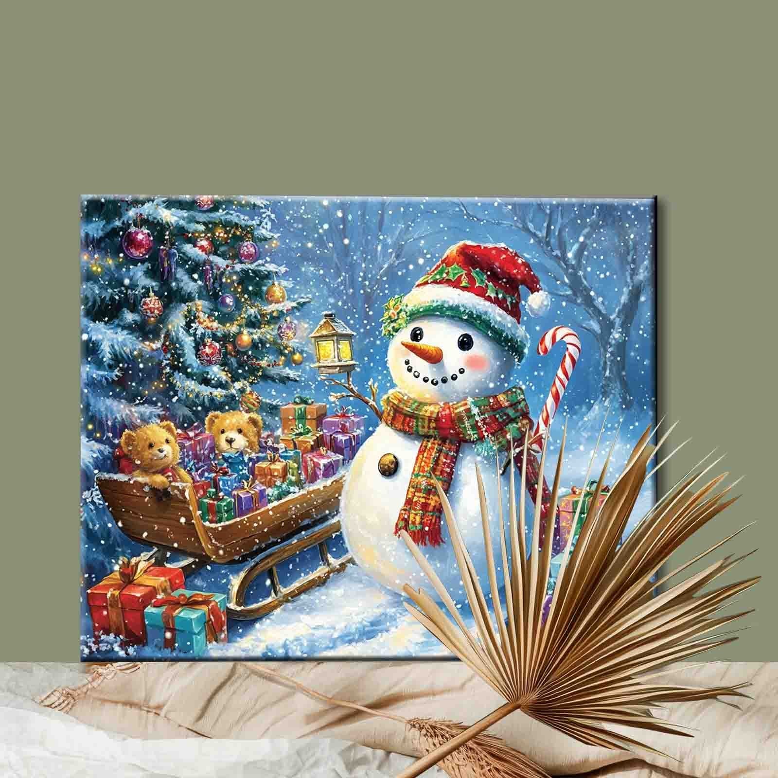 tucocoo-paint-by-numbers-schneemann-malen-nach-zahlen-40x50-cm-ohne-rahmen image 2