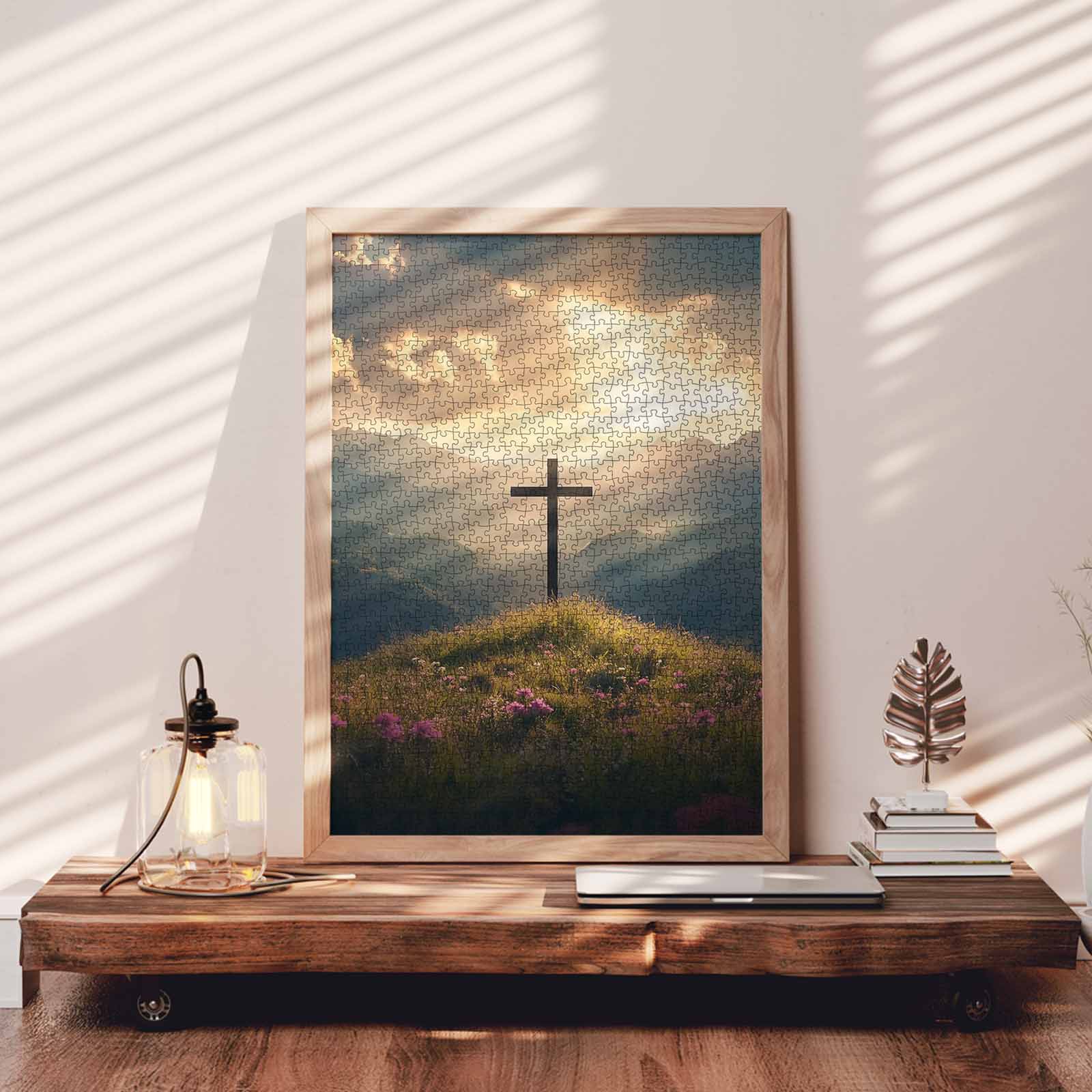 tucocoo-sunset-cross-hill-puzzle-1000-teile-kreuz image 3