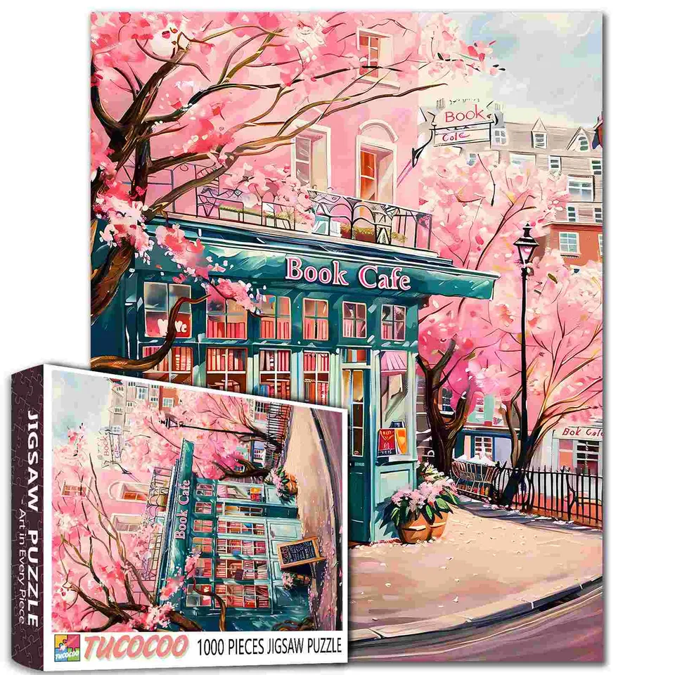 tucocoo-cherry-blossom-book-caf-puzzle-1000-teile image 1