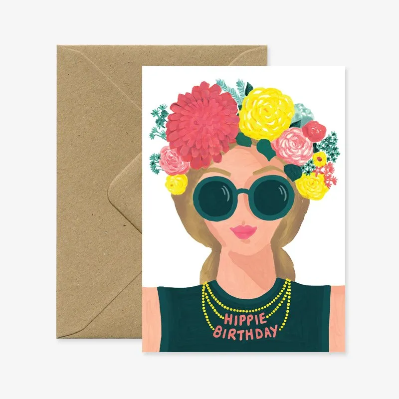 all-the-ways-to-say-hippie-carte-de-voeux-a6-geburtstag-retro image 1