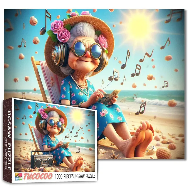 tucocoo-joyful-music-beach-granny-puzzle-1000-teile-strand image 1