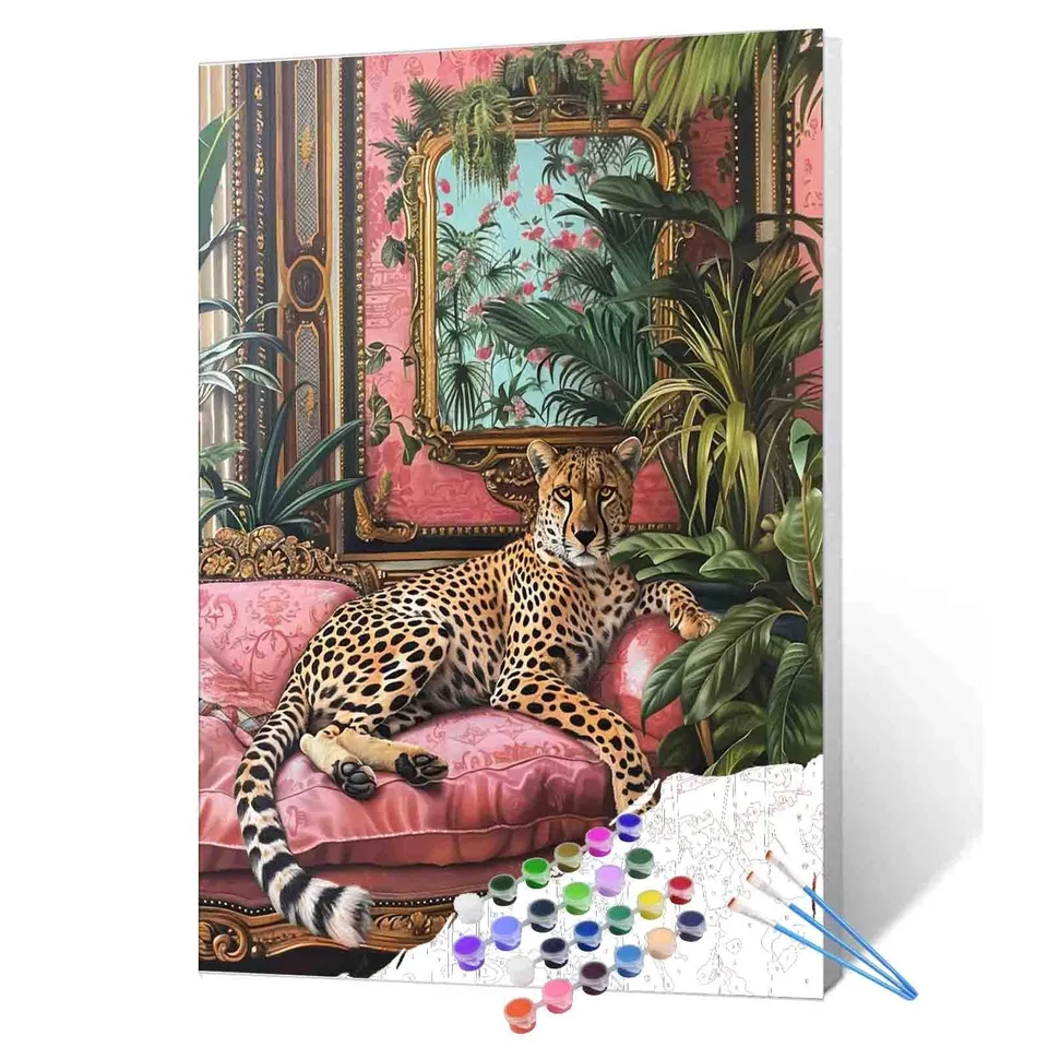 tucocoo-paint-by-numbers-velvet-throne-cheetah-malen-nach-zahlen-40x50 image 1