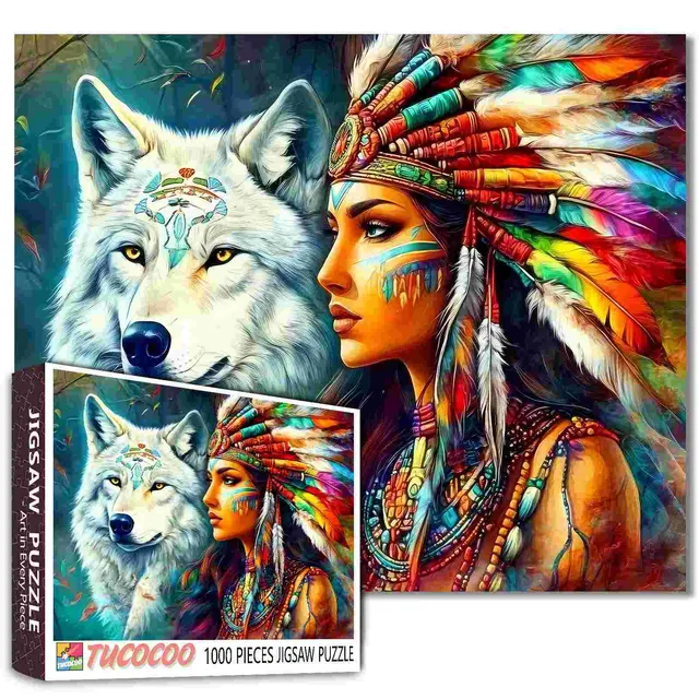 tucocoo-native-spirit-and-wolf-puzzle-1000-teile image 1