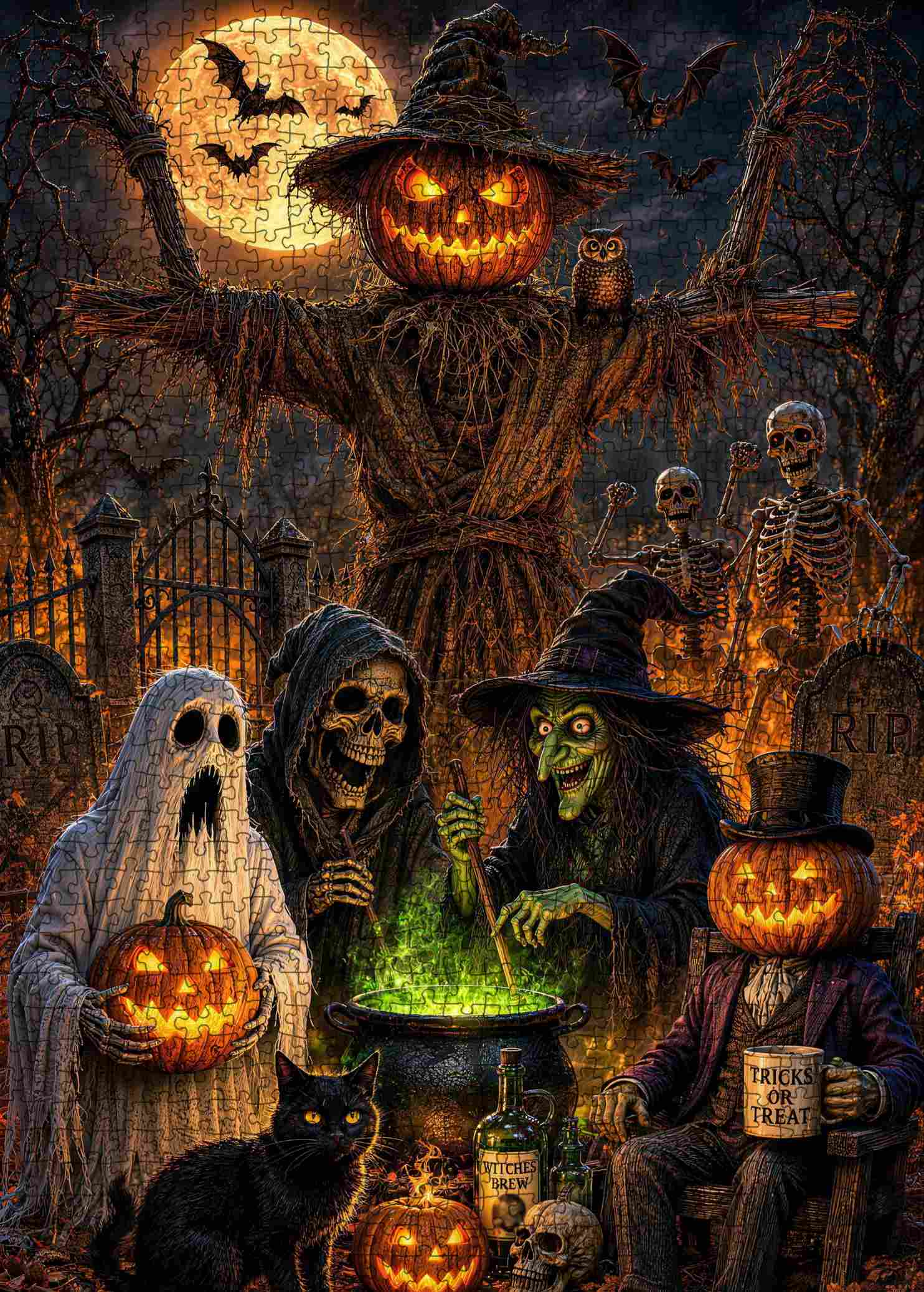 tucocoo-haunted-pumpkin-gathering-puzzle-1000-teile-halloween image 2