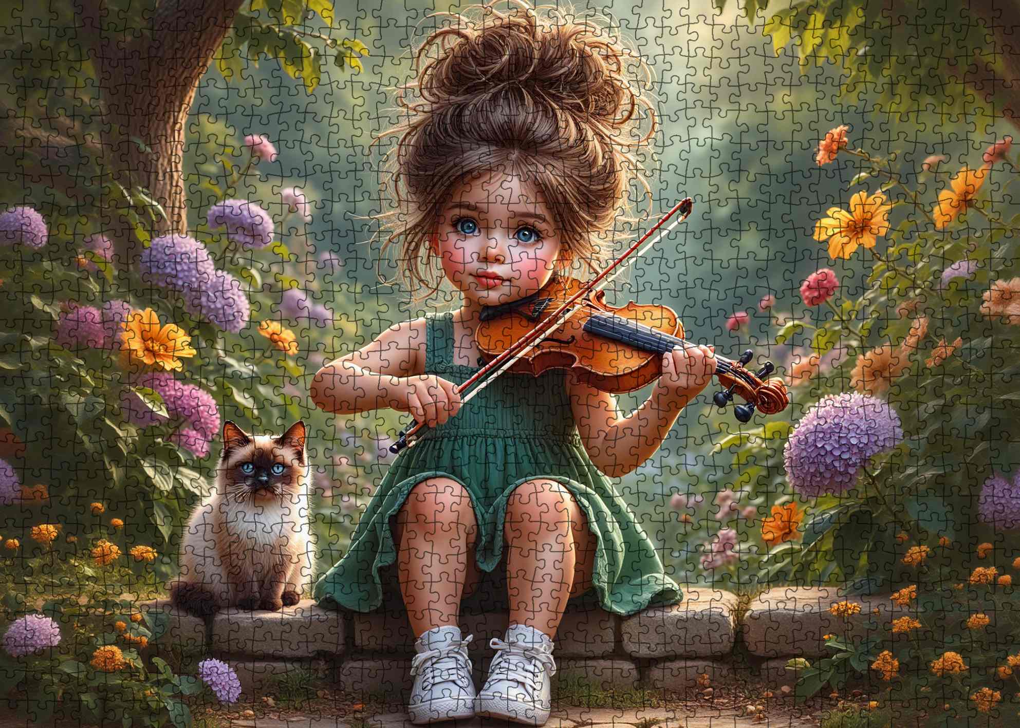 tucocoo-jigsaw-violin-girl-puzzle-1000-teile-garten image 2